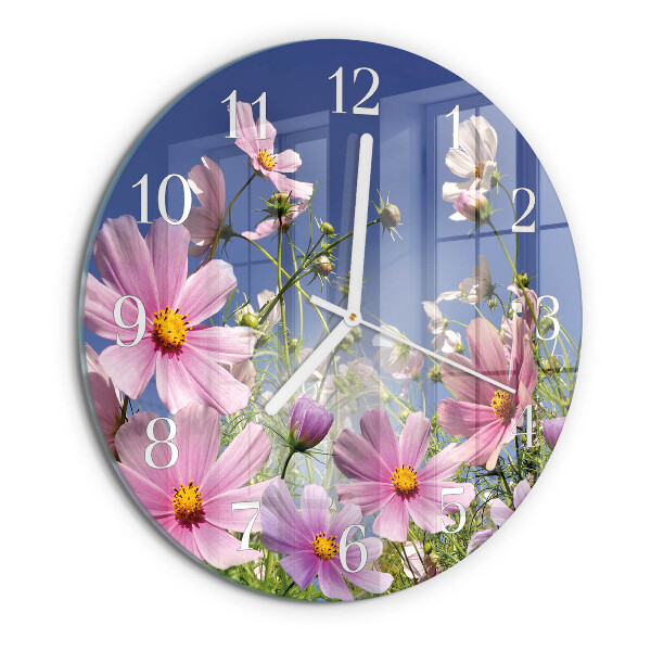 Orologio rotondo Fiori di cosmo