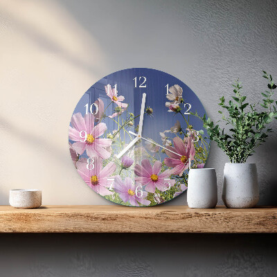 Orologio rotondo Fiori di cosmo