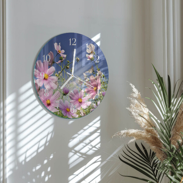Orologio rotondo Fiori di cosmo
