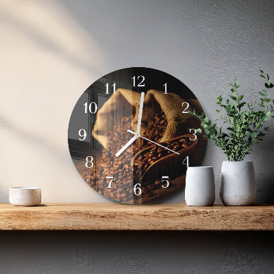 Orologio rotondo chicchi di caffè