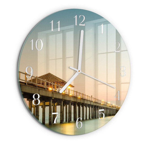Orologio rotondo Passerella in legno