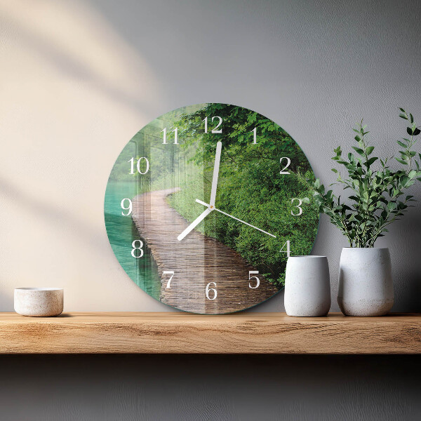 Orologio rotondo Passerella in legno