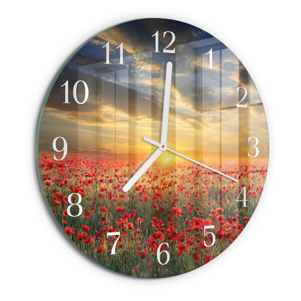Orologio rotondo Campo di papaveri