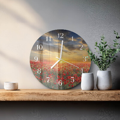 Orologio rotondo Campo di papaveri