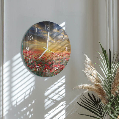 Orologio rotondo Campo di papaveri