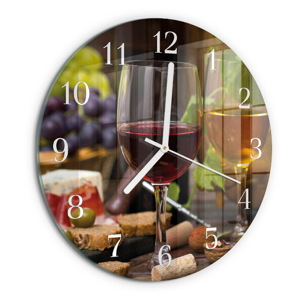 Orologio rotondo Bicchieri di vino