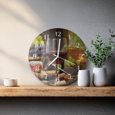 Orologio rotondo Bicchieri di vino