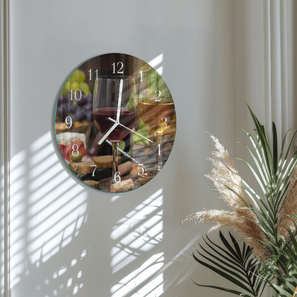 Orologio rotondo Bicchieri di vino