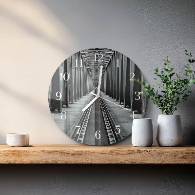 Orologio rotondo Binari ferroviari