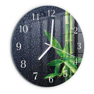 Orologio rotondo Gocce e bambù