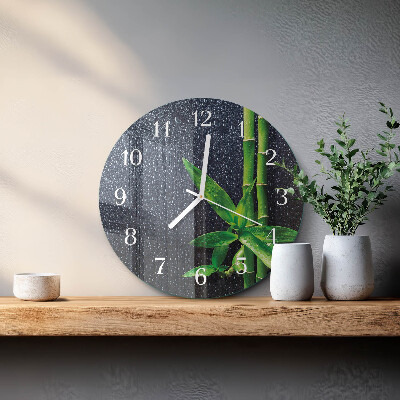 Orologio rotondo Gocce e bambù