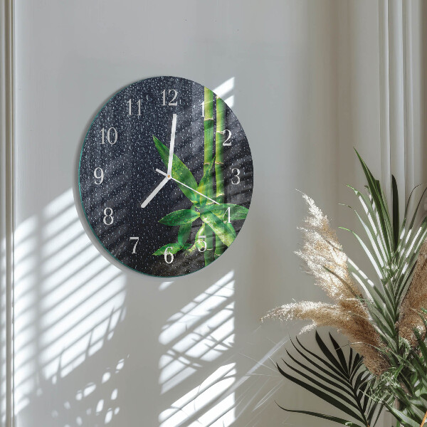 Orologio rotondo Gocce e bambù