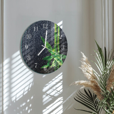 Orologio rotondo Gocce e bambù