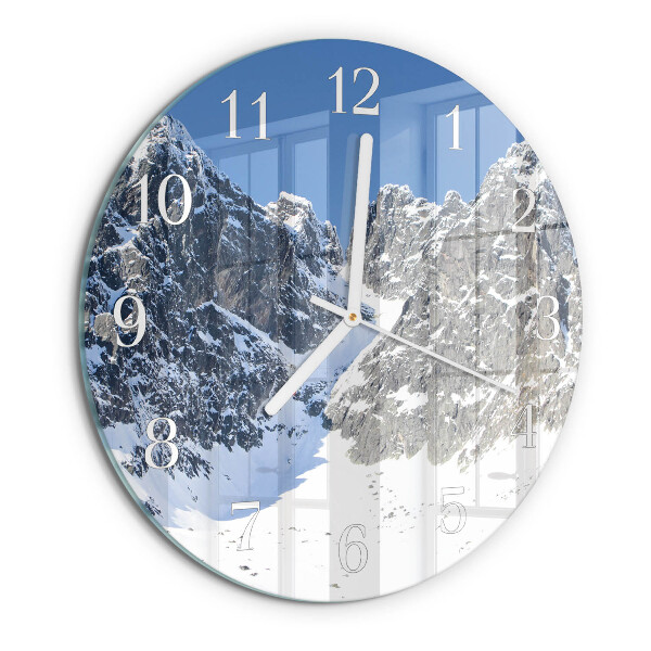 Orologio rotondo Montagne invernali