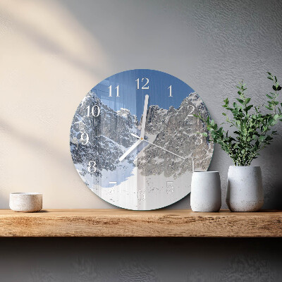 Orologio rotondo Montagne invernali