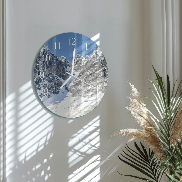 Orologio rotondo Montagne invernali
