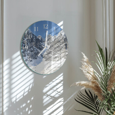 Orologio rotondo Montagne invernali