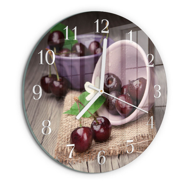 Orologio rotondo Ciliegie di Borgogna