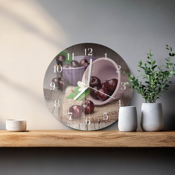 Orologio rotondo Ciliegie di Borgogna