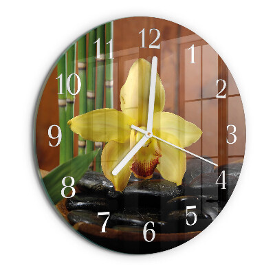 Orologio rotondo Orchidea di bambù