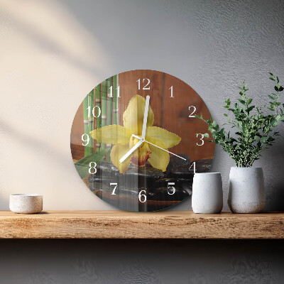 Orologio rotondo Orchidea di bambù