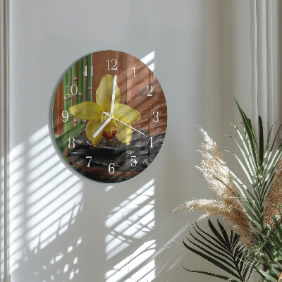 Orologio rotondo Orchidea di bambù