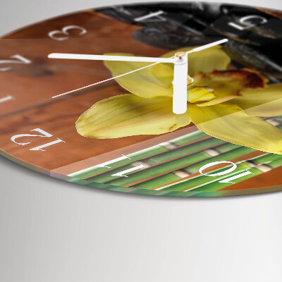 Orologio rotondo Orchidea di bambù