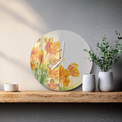 Orologio rotondo Tulipani