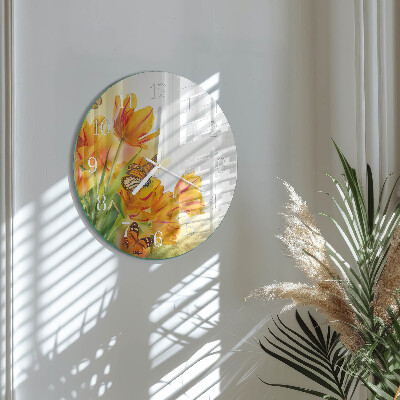 Orologio rotondo Tulipani