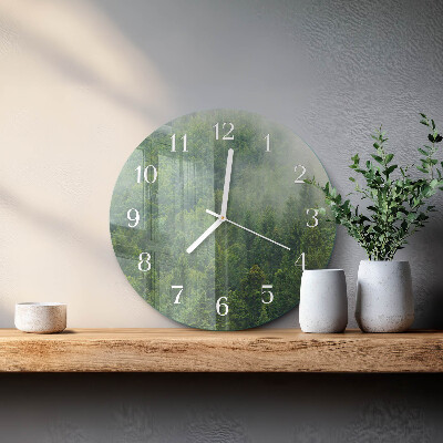 Orologio rotondo Foresta nebbiosa