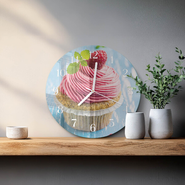 Orologio rotondo muffin ai lamponi