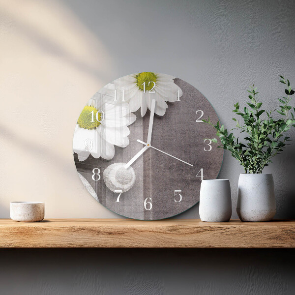 Orologio rotondo Fiori e pietre