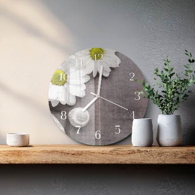 Orologio rotondo Fiori e pietre