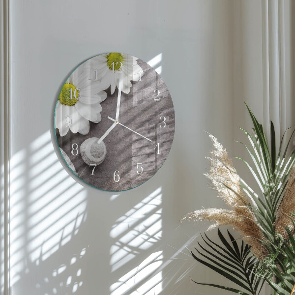 Orologio rotondo Fiori e pietre