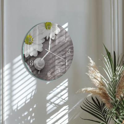 Orologio rotondo Fiori e pietre