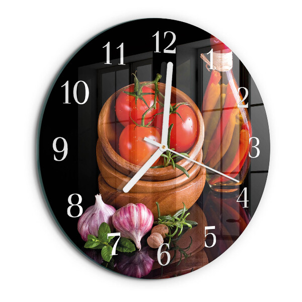 Orologio rotondo Pomodori e aglio