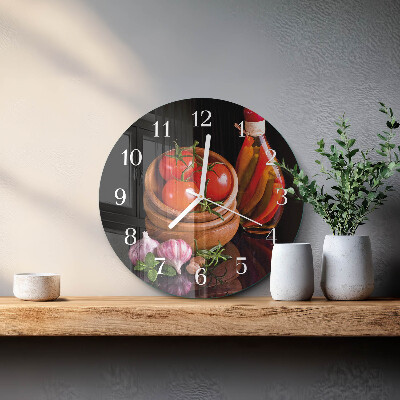 Orologio rotondo Pomodori e aglio