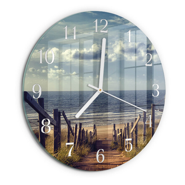 Orologio rotondo spiaggia mare