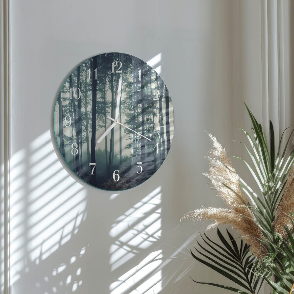 Orologio rotondo Foresta nebbiosa