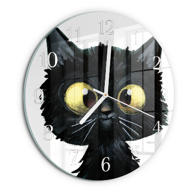 Orologio rotondo Gatto nero
