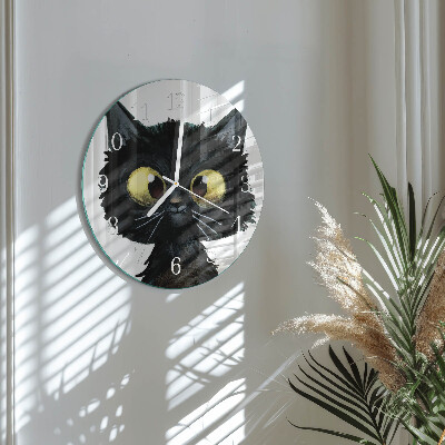Orologio rotondo Gatto nero