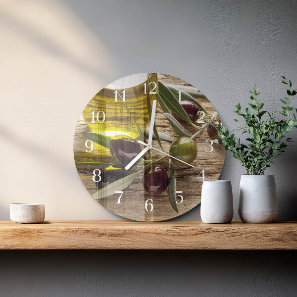 Orologio rotondo olio d'oliva