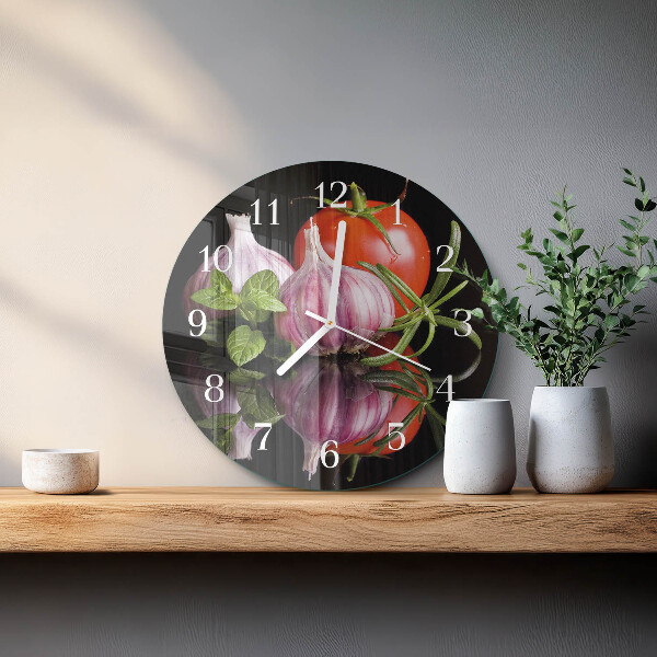 Orologio rotondo Pomodoro e aglio