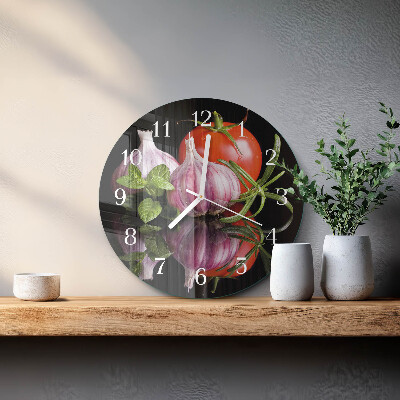 Orologio rotondo Pomodoro e aglio