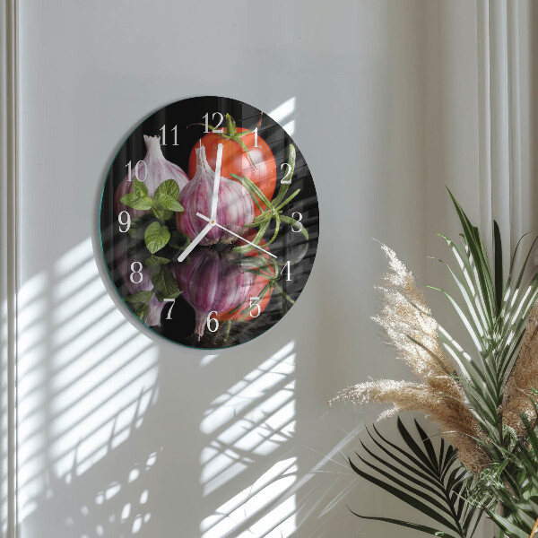 Orologio rotondo Pomodoro e aglio
