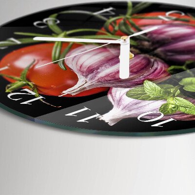 Orologio rotondo Pomodoro e aglio