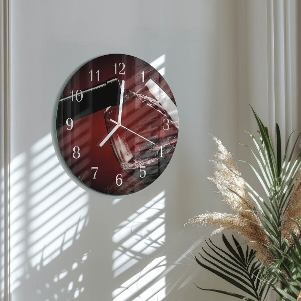 Orologio rotondo Bicchiere da vino