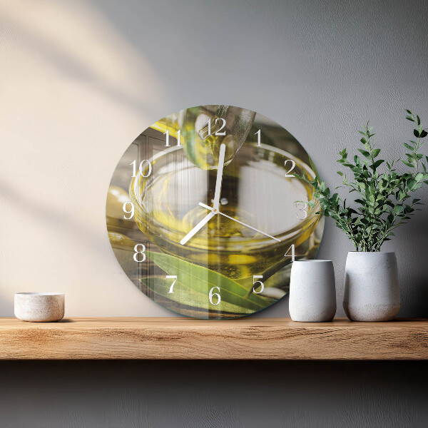 Orologio rotondo olio d'oliva