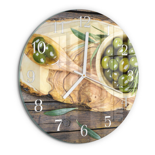 Orologio rotondo Legno d'ulivo