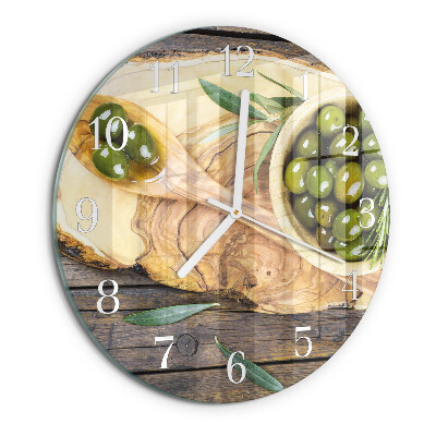 Orologio rotondo Legno d'ulivo